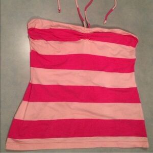 Pink and Red Striped Tube Top